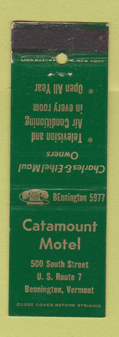 Matchbook Cover - Catamount Motel Bennington VT WORN