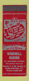Matchbook Cover - Windmill Cabins Burlington VT