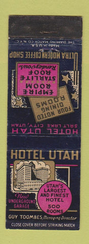 Matchbook Cover - Hotel Utah Salt Lake City UT