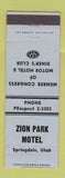 Matchbook Cover - Zion Park Motel Springdale UT