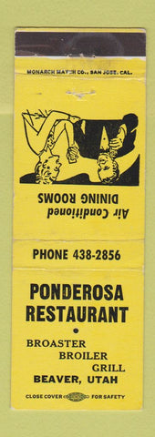 Matchbook Cover - Ponderosa Restaurant Beaver UT