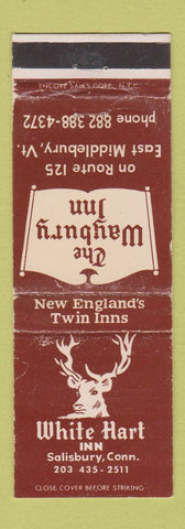 Matchbook Cover - White Hart Inn Salisbury CT East Middlebury VT WORN