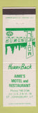 Matchbook Cover - Aime's Motel Restaurant St Johnsbury VT