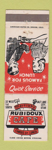 Matchbook Cover - Rubidoux Cafe Salt Lake City UT