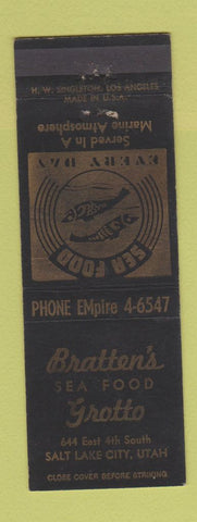 Matchbook Cover - Bratten's Seafood Grotto Salt Lake City UT