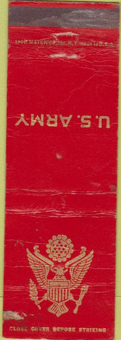 Matchbook Cover - US Army Red CREASES WORN