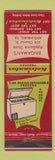 Matchbook Cover - Kelvinator Freezer Appliances Bingaman's Mifflinburg PA