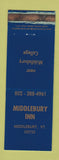 Matchbook Cover - Middlebury Inn Middlebury VT WORN