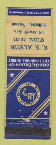 Matchbook Cover - KS Austin Insurance Burlington VT WEAR