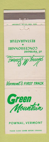 Matchbook Cover - Green Mountain Pownal VT