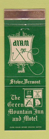 Matchbook Cover - Green Mountain Inn The Whip Stowe VT WORN