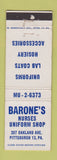 Matchbook Cover - Barone's Nurses Uniforms Pittsburgh PA WEAR