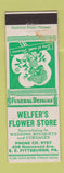 Matchbook Cover - Welfer's Flower Store Pittsburgh PA WORN