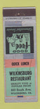 Matchbook Cover - Wilkinsburg Restaurant PA WEAR