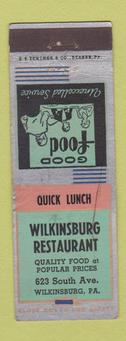 Matchbook Cover - Wilkinsburg Restaurant PA WEAR