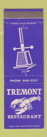 Matchbook Cover - Tremont Retaurant York PA