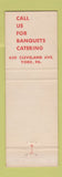 Matchbook Cover - Tremont Retaurant York PA
