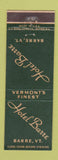 Matchbook Cover - Hotel Barre VT