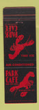 Matchbook Cover - Park Cafe Burlington VT WORN