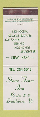 Matchbook Cover - Stone Fence Inn Brattleboro VT WEAR