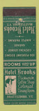 Matchbook Cover - Hotel Brooks Brattleboro VT