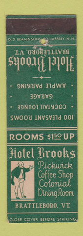 Matchbook Cover - Hotel Brooks Brattleboro VT