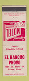 Matchbook Cover - El Rancho Provo UT motel WEAR