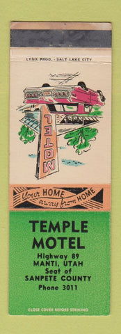 Matchbook Cover - Temple Motel Manti UT WORN