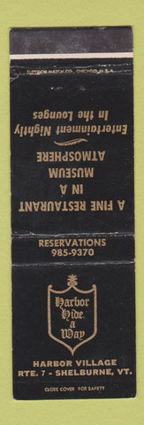 Matchbook Cover - Harbor Hide a Way Shelburne VT WEAR