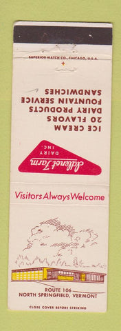 Matchbook Cover - Idlenot Farm Dairy North Springfield VT