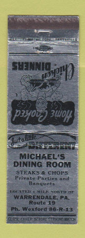 Matchbook Cover - Michael's Dining Room Warrendale PA WEAR