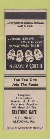 Matchbook Cover - Keystone Kafe Altoona PA