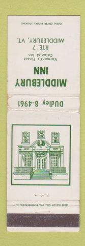 Matchbook Cover - Middlebury Inn Middlebury VT WEAR
