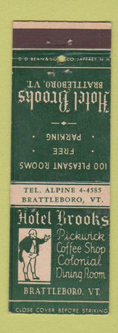 Matchbook Cover - Hotel Brooks Brattleboro VT