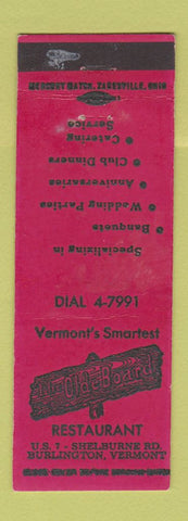 Matchbook Cover - Old Board Restaurant Burlington VT