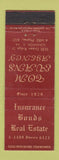 Matchbook Cover - Tom Evans Insurance Scranton PA WORN