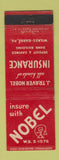 Matchbook Cover - J Traver Nobel Insurance Wilkes Barre PA WEAR