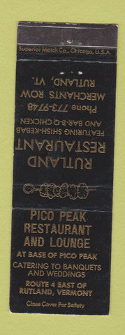 Matchbook Cover - Pico Peak Restaurant Lounge Rutland VT