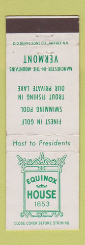 Matchbook Cover - Equinox House Manchester in the Mountains VT