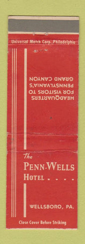 Matchbook Cover - Penn Wells Hotel Wellsboro PA WEAR