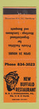 Matchbook Cover - New Buffalo Restaurnt Duncannon PA