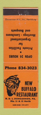 Matchbook Cover - New Buffalo Restaurnt Duncannon PA