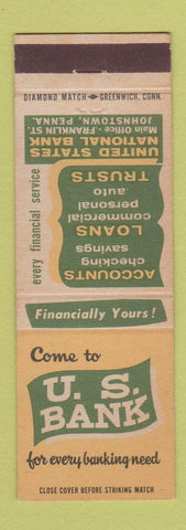 Matchbook Cover - US Bank Johnstown PA