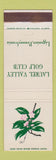 Matchbook Cover - Laurel Valley Golf Club Ligonier PA