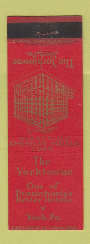 Matchbook Cover - Yorktowne Hotel York PA WORN