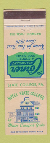 Matchbook Cover - Corner Restaurant Hotel State College PA