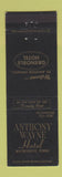 Matchbook Cover - Anthony Wayne Hotel Waynesboro PA