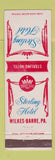 Matchbook Cover - Sterling Hotel Wilkes Barre PA