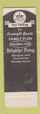 Matchbook Cover - Sterling Hotel Wilkes Barre PA