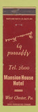 Matchbook Cover - Mansion House Hotel West Chester PA Duncan Hines